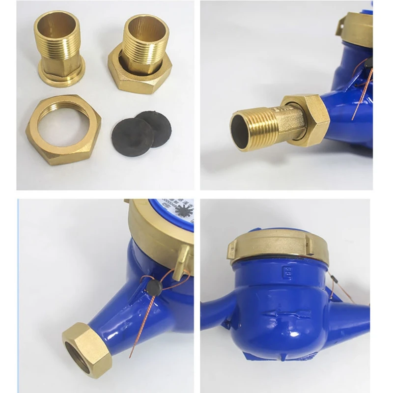 DN15 Water Meter Heavy Duty Brass Flow Measure Tap Cold Water Meter Home Garden Wet Table Measuring Tools Water Measurement