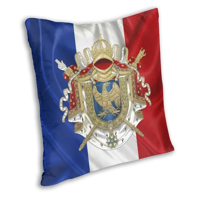 Vibrant French Flag France Empire Napoleon Pillow Case Home Decor 3D Double Side Printing Coat Of Arms Cushion Cover for Sofa