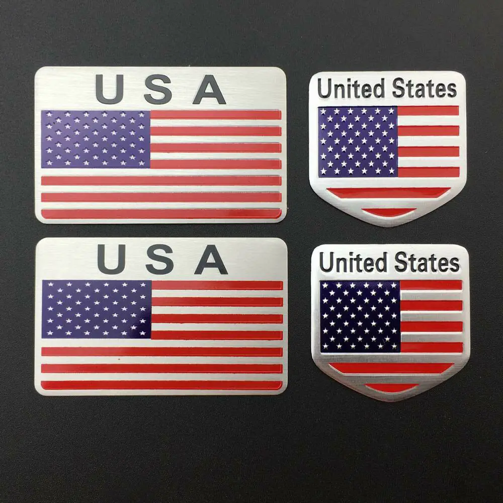 

4pcs American Flag Auto Car Trunk Side Tailgate Tank Emblem Badge Decal Sticker