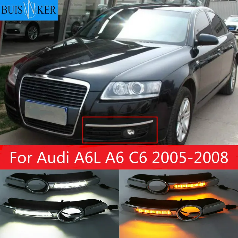 

For Audi A6L A6 C6 2005-2008 For Quattro RS Cabriolet Allroad Front LED Daytime Running Light DRL Light Fog Lamp Cover