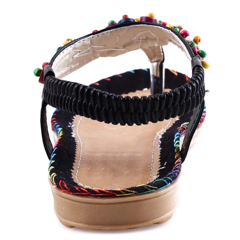 2024 Bohemian Women Sandals Beaded Slippers Summer Beach Sandals Women Flip Flops Ladies Flat Sandals Shoes