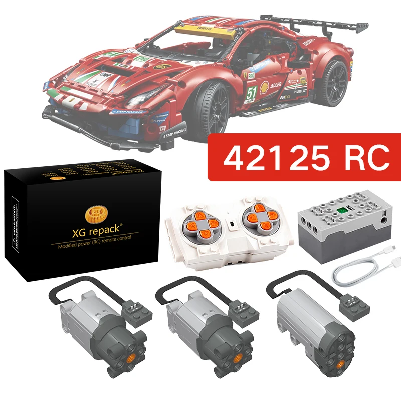 

XGrepack brand customize 42125 Ferrari 488 GTE RC remote control performance device motor LED light