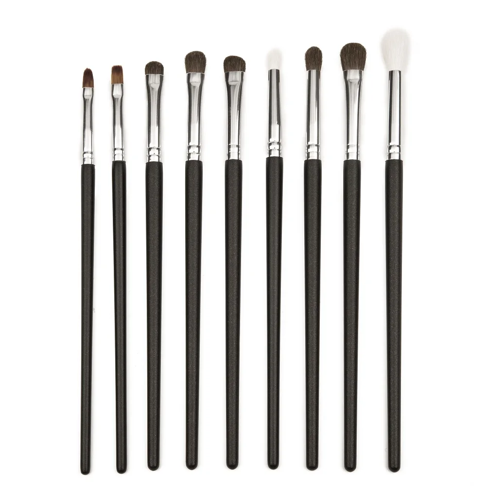 Shinedo 9/5/4/2 Pcs Makep Brush Set Eyeshadow Matte Black Color  Soft Goat Hair Beauty Make Up  Kit Brochas Maquillage