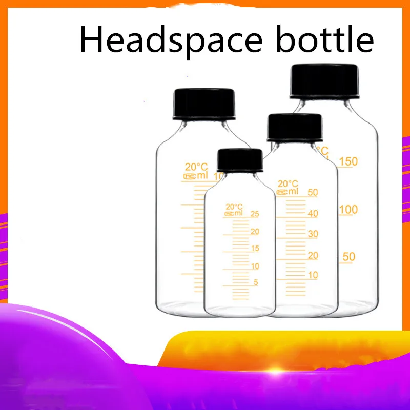 50/100/150/250/500/1000Ml Laboratory Glass Headspace Bottle with Graduated Screw Top Sampling Bottle Anaerobic Bottle