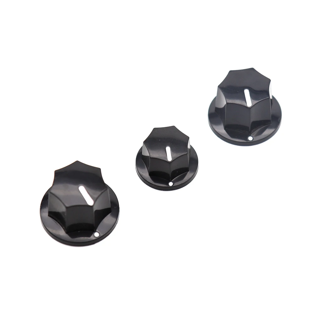 1set Guitar Knobs Black 2 Big Knobs and 1 Small Knob Black 