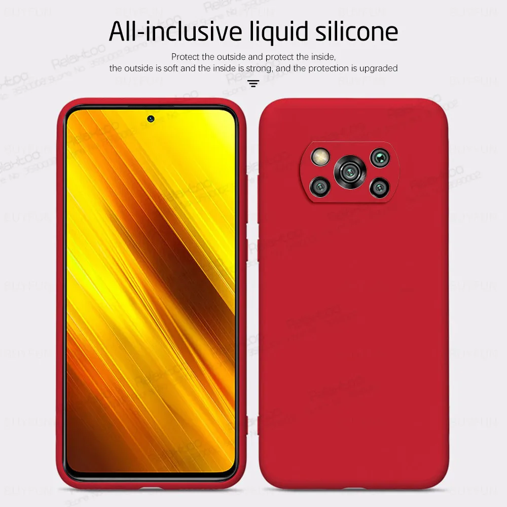 PocoX3 NFC Case Liquid Silicone Phone Cover For Xiaomi Poco X3 Pro Case Xiomi Poko Poxo Little Pocophone X 3 3X Shockproof Coque