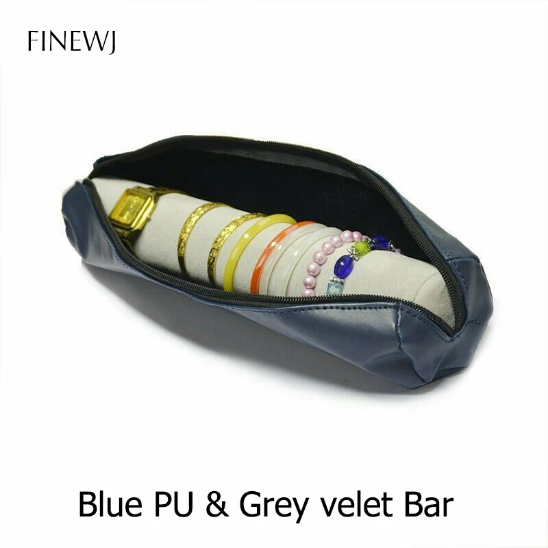 Bracelet Display Holder Bar Gift Bangle Watch Storage Bag Case PU Leather Velvet Portable Travel Organizer Jewelry Zipper Pouch