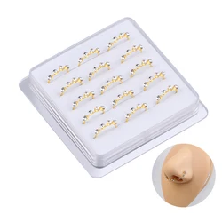 15PCS Boxed Nose Rings For Women For Girl Crystal Nose Ring Stud Hoop-Sparkly Crystal Nose Ring Nose Piercing Jewelry Hoop
