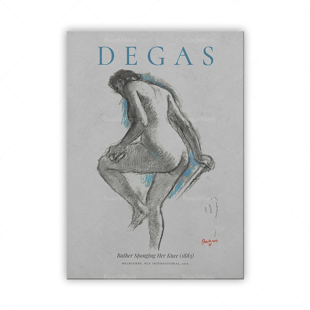 Bather Sponging Her Knee 1883, Degas Exhibition Poster, Museum Quality Print, Art Print, Impressionism Art, Wall Decor