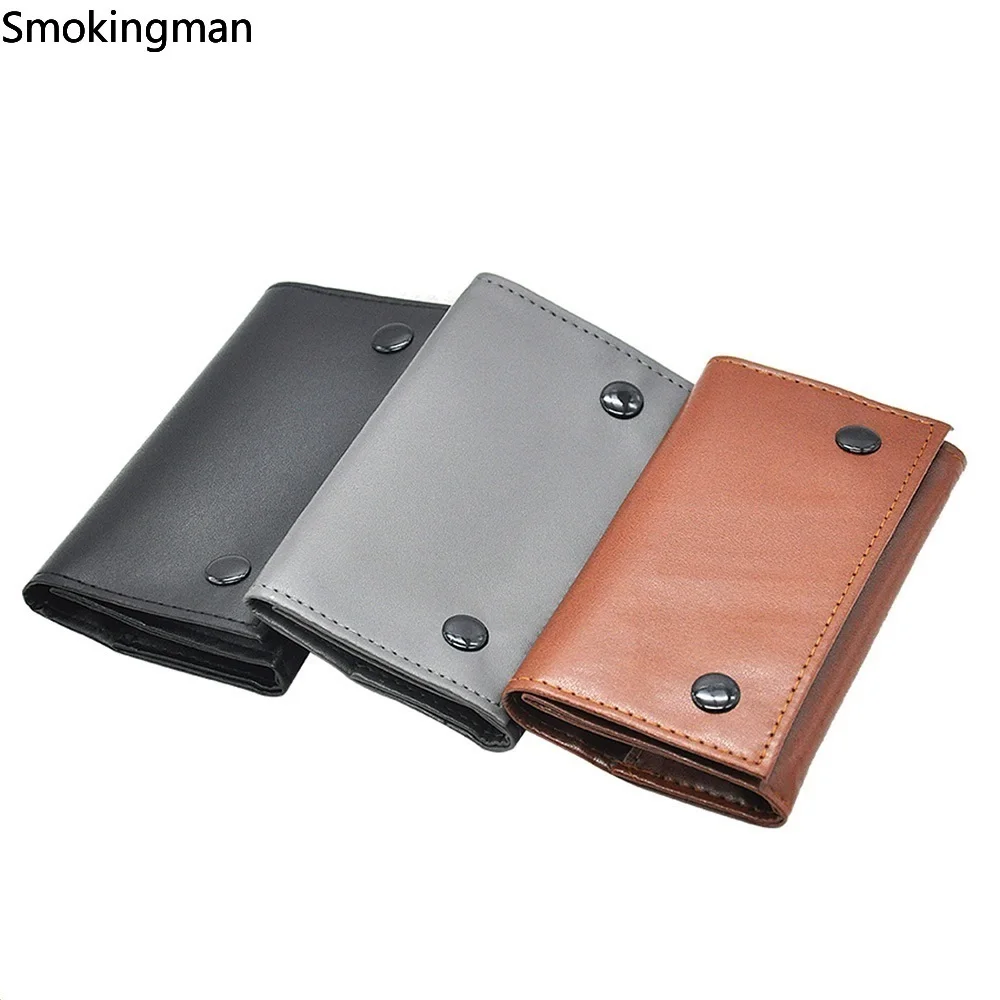 Tobacco bag Three-layer soft belt concealed buckle waterproof imitation leather tobacco bag Moisturizing bag