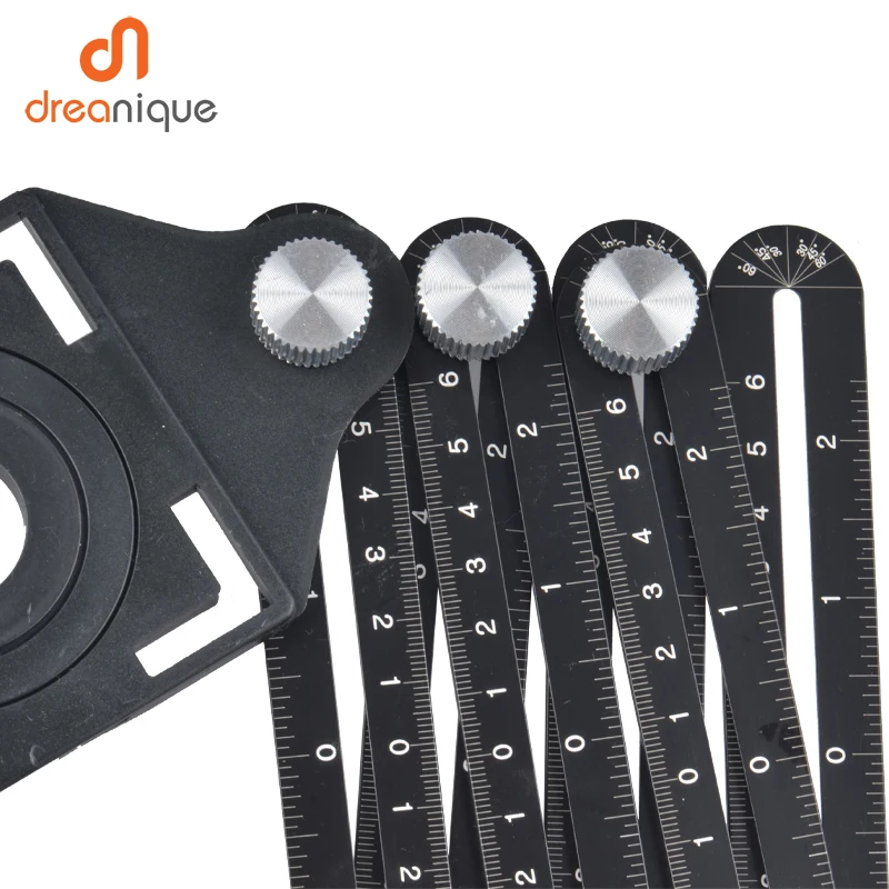 AU Alloy Angle Ruler Finder Measuring Ruler Tile 6-fold Perforated Mold Template Tool Locator Drill Guide Tile Hole Glass Tile