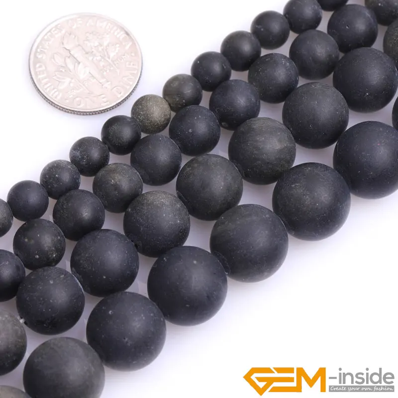 Natural Stone Golden Obsidian Frosted Matte Unpolished Round Loose Spacer Accessorries Beads For Jewelry Making Strand 15 inch