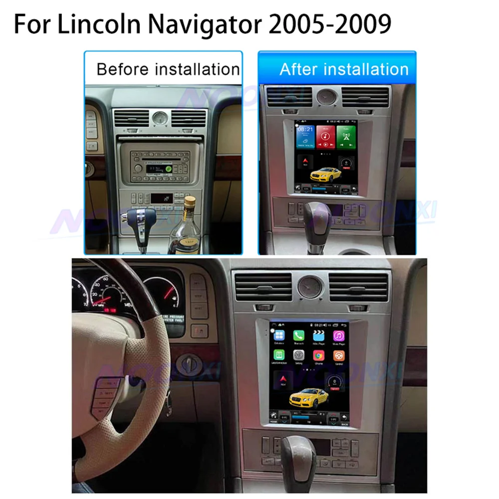 

128G Android 11.0 Car Radio Stereo For Lincoln Navigator 2005 2006-2009 Multimedia Player GPS Navigation Touch Screen Head Unit