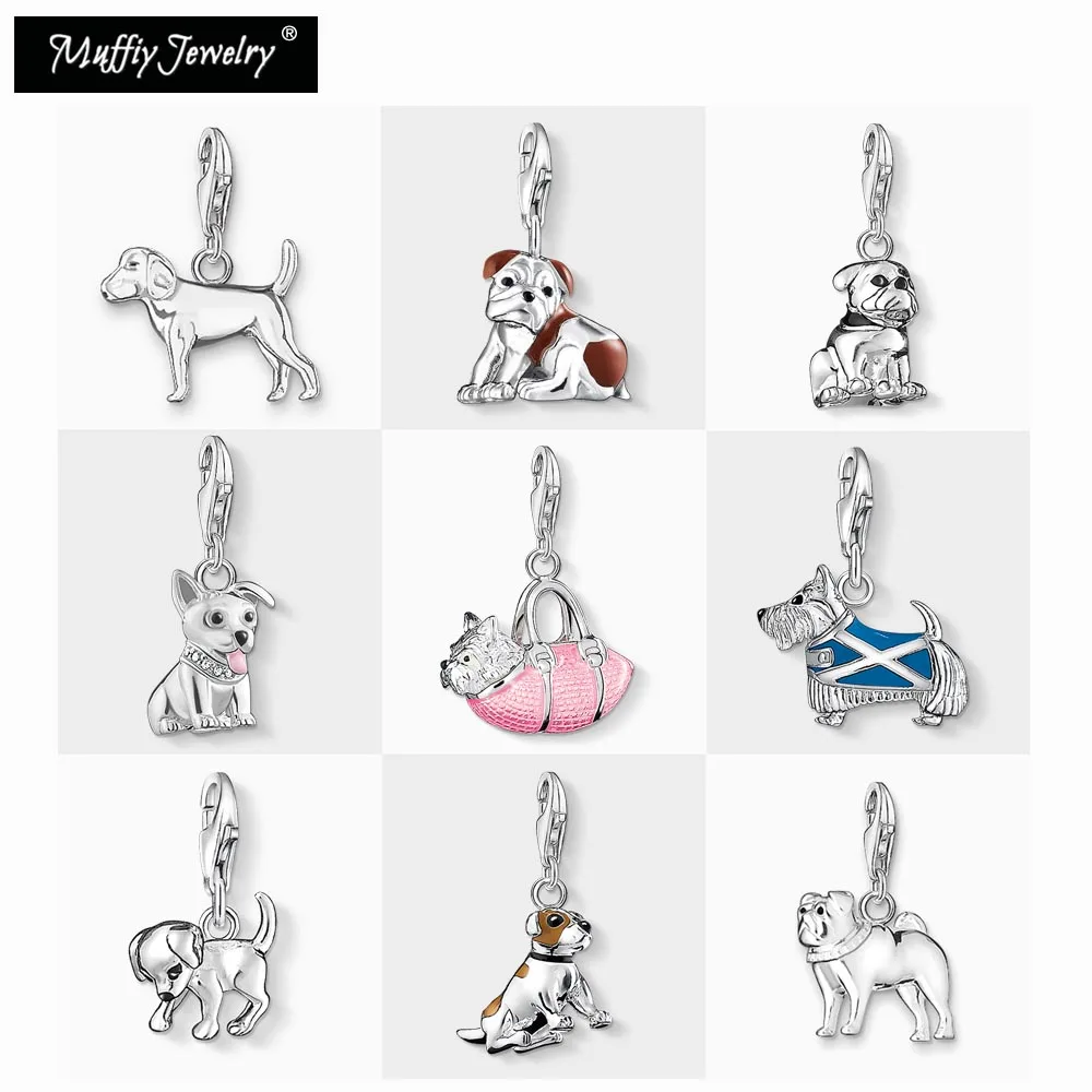 Westie Dog in Pink Bag Charm 2020 Summer Good Jewelry For Women Girls,Trendy Cute Gift In 925 Sterling Silver Fit Bag Bracelet