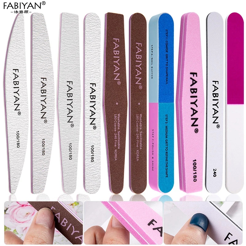 Manicure Pedicure Double-sided Polishing Nail Art File Tool Sanding Buffer Gel Remove Sponge Buffering Care Tool Accessories Set