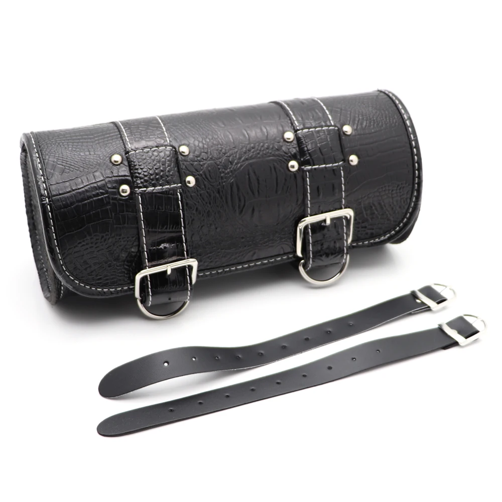 Fashion PU Leather Motorcycle Saddlebag Saddle Tool Pouch Front Side Bag For Cruiser Storage Pouch New