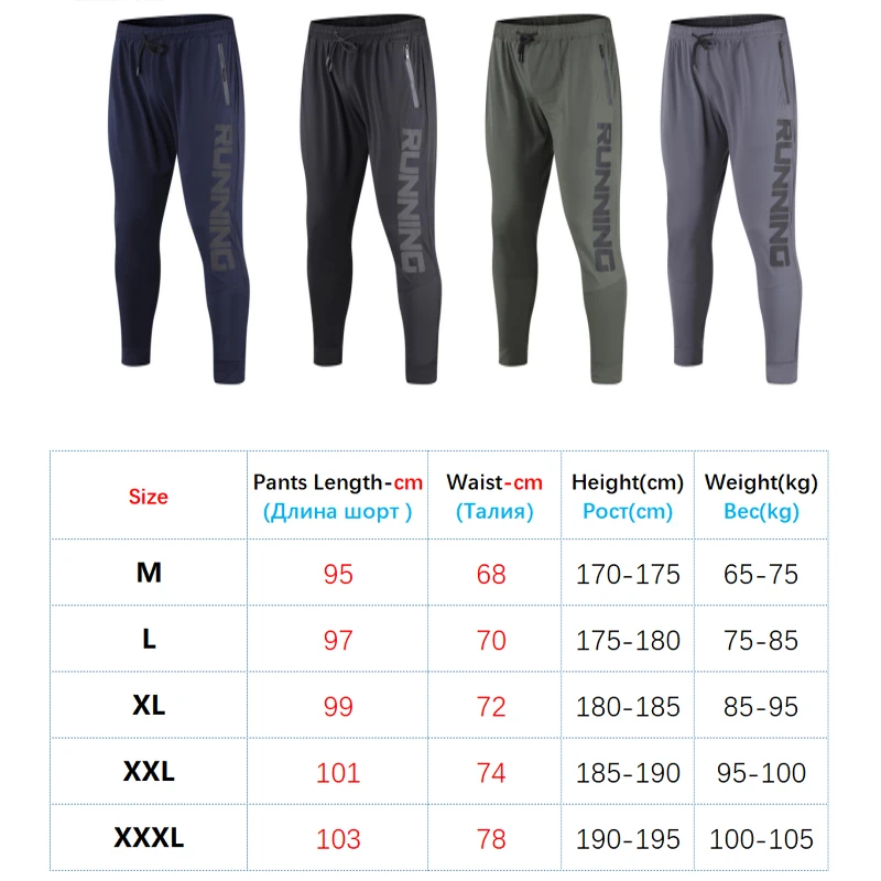 Pantalones de chándal elásticos para hombre, pantalones largos ajustados de secado rápido para gimnasio y entrenamiento