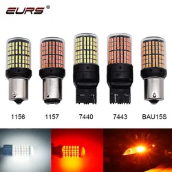 EURS 1x3014 144smd CanBus S25 1156 BA15S P21W светодиодный BAY15D BAU15S PY21W T20 7440 светодиодный лампа указателя поворота в пластиковом корпусе