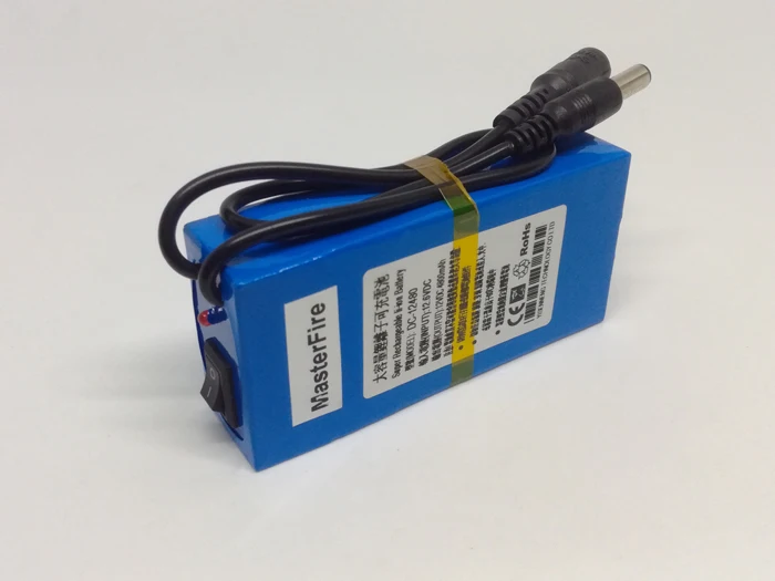 MasterFire Baterai Portabel DC 12V 4800MAh Paket Baterai Lithium-Ion Isi Ulang dengan Pengisi Daya DC-12480 untuk Kamera CCTV