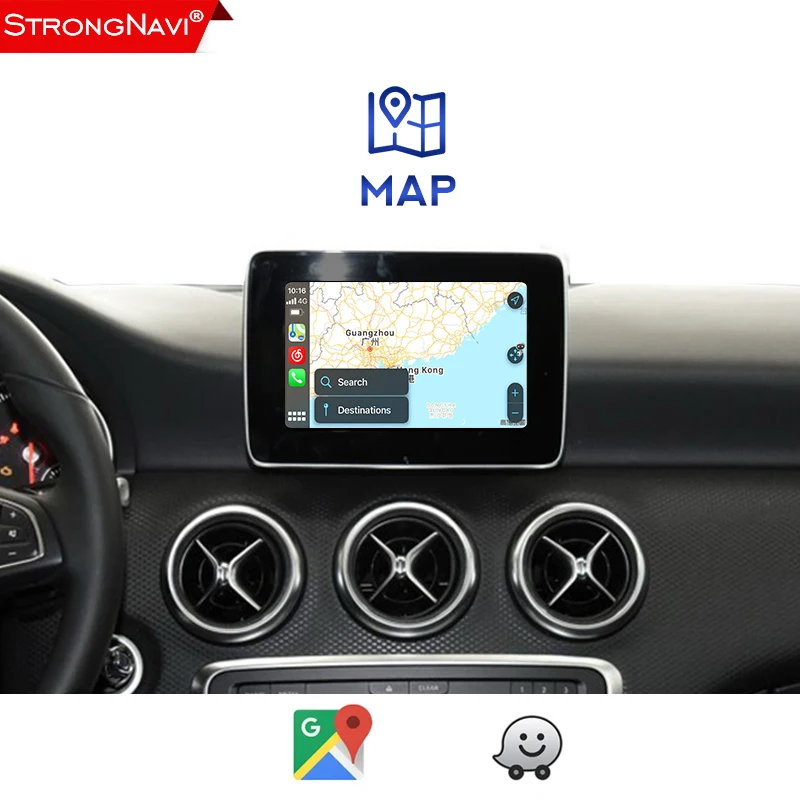 Wireless Carplay Android Auto For Mercedes-Benz A CLA GLA Class W176 W117 W118 X156 Support Netflix Spotify MAP  SiRi Voice