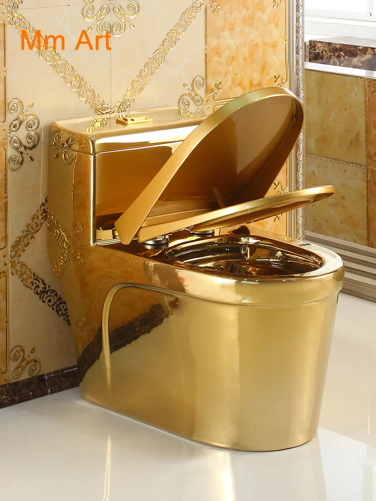 European style gold toilet creative art toilet super swirling color deodorant water saving bar toilet