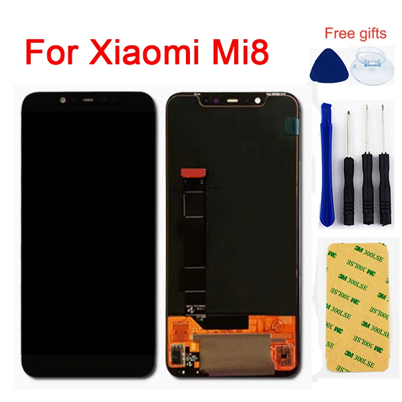 

ЖК-дисплей для Xiaomi Mi 8 Mi8, сенсорный экран 6,21 дюйма, дигитайзер, сенсорное стекло в сборе для Xiaomi Mi8, сменный ЖК-дисплей