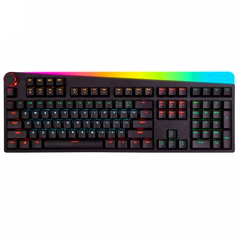 

Optical Switch Mechanical Keyboard 112 keys RGB Light Strip Mechanical Volume Knob LED Backlit Wired Keyboard for PC Gamer