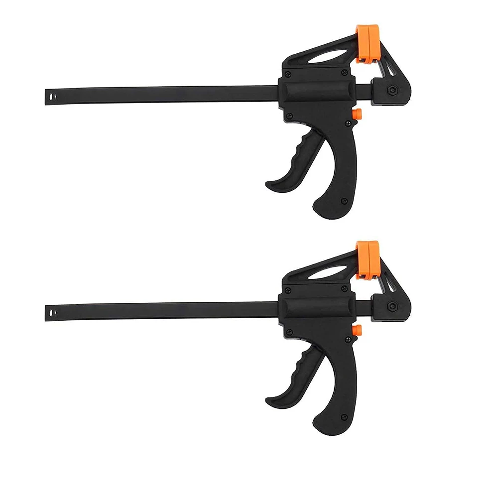 

2Pcs F Clamp Clip Bar Grip Quick Ratchet Release Squeeze Clamps Tools for Woodworking Set