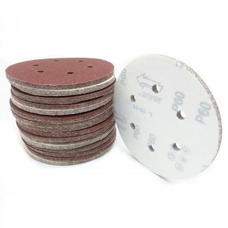 10pcs 5 Inch 125mm Round Sandpaper Six Hole Disk Sand Sheets Grit 40-2000 Hook And Loop Sanding Disc Polishing Sheets