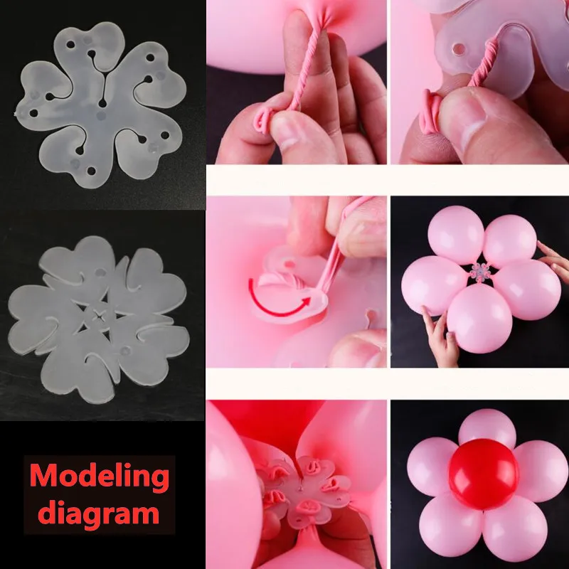 10pcs Flower Modelling Balloons Clip Birthday Party Wedding Decoration Ballons Accessories Foil Balloons Sealing Clamp