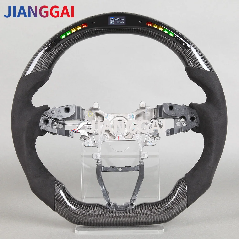 Carbon Fiber LED Steering Wheel For Honda accord 10th 2018 2019 2020 2021 Alcantara Perforated Leather Steering Wheel