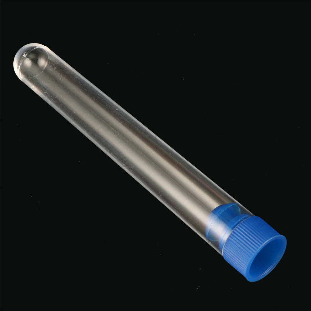 Tube à essai transparent en plastique dur avec bouchon, fournitures de laboratoire, radioimmunoessai, 15mm x 100mm, 10ml, 5 pièces