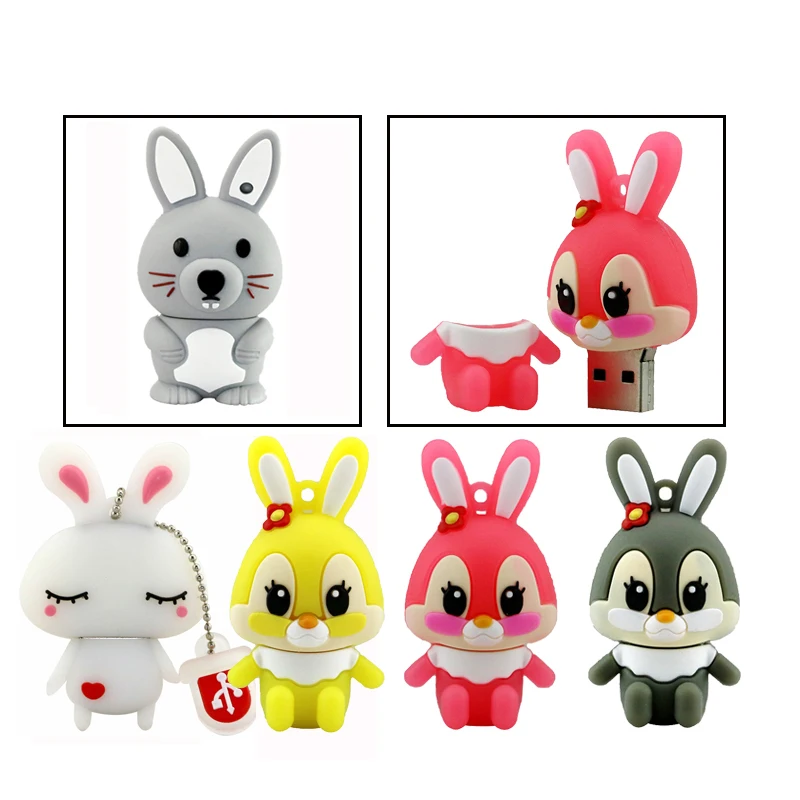 

Lovely Rabbit USB Flash Drive 8GB 16GB 32GB USB Flash Memory Stick Pen Drive For Girl USB Drive Bunny USB Stick Falsh Disk