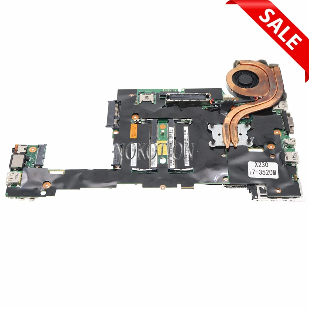 04X4514 04X4513 00HM364 04X1409 04W6694 04W3716 For Lenovo Thinkpad X230 Laptop Motherboard With i7-3520M CPU and Heatsink