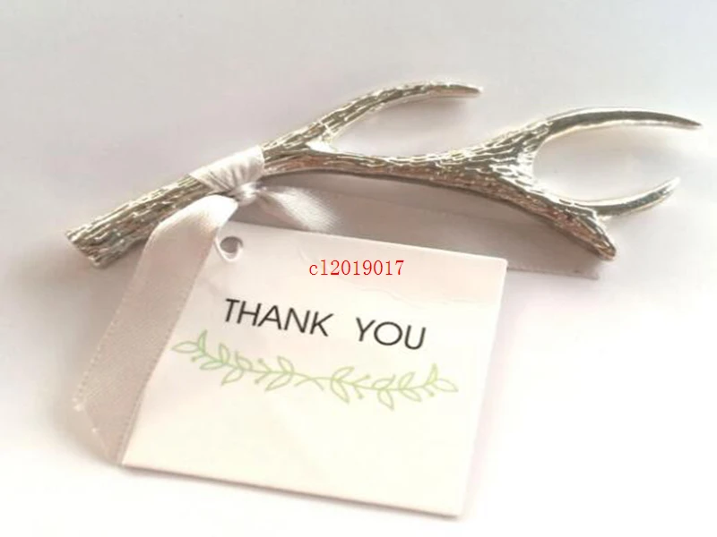 Silver Antler Bottle Opener Favors for wedding bridal shower guests return gift