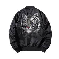 Men Tiger Embroidered 2024 Bomber Jacket Outerwear Pilot Military Windbreak Spring Autumn Men Padded Mens Varsity Coat Luxury