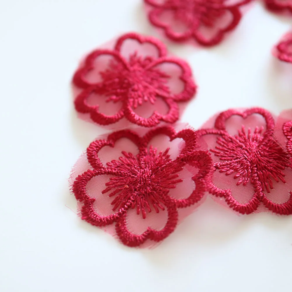 10 Stück Bestickte Blumen-Aufnäher für Kleidung, DIY-Applikationen, Hochzeitskleider-Dekoration, Parch Ropa – Detail 7