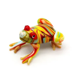 Colorful Cute Glass Frog Figurines Handmade Animals Collection Gifts For Kids Home Decor Murano Style Small Sculpture Ornaments
