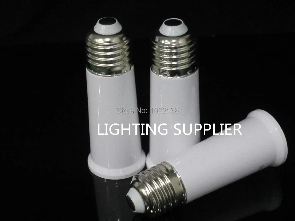 10pcs PC material E27 to e27 LED socket adapter Led Light Bulb base Lamp Holder stable extention long E27-e27 converter