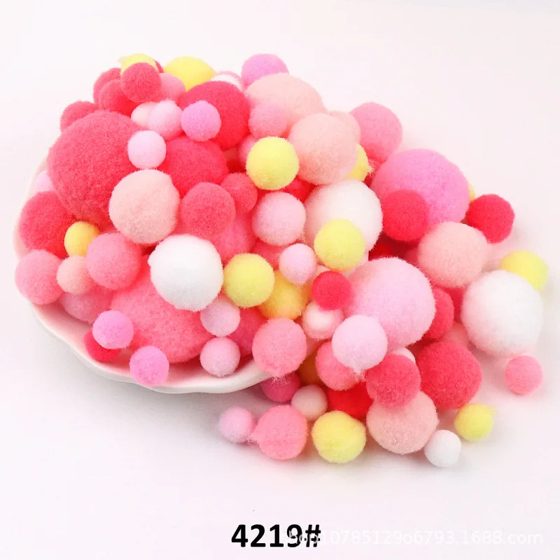 10mm To 30mm 20g Multi Size Mix Colors Pompom Fur Craft DIY Soft Pom Poms Balls Wedding Decoration Glue on Cloth Accessories