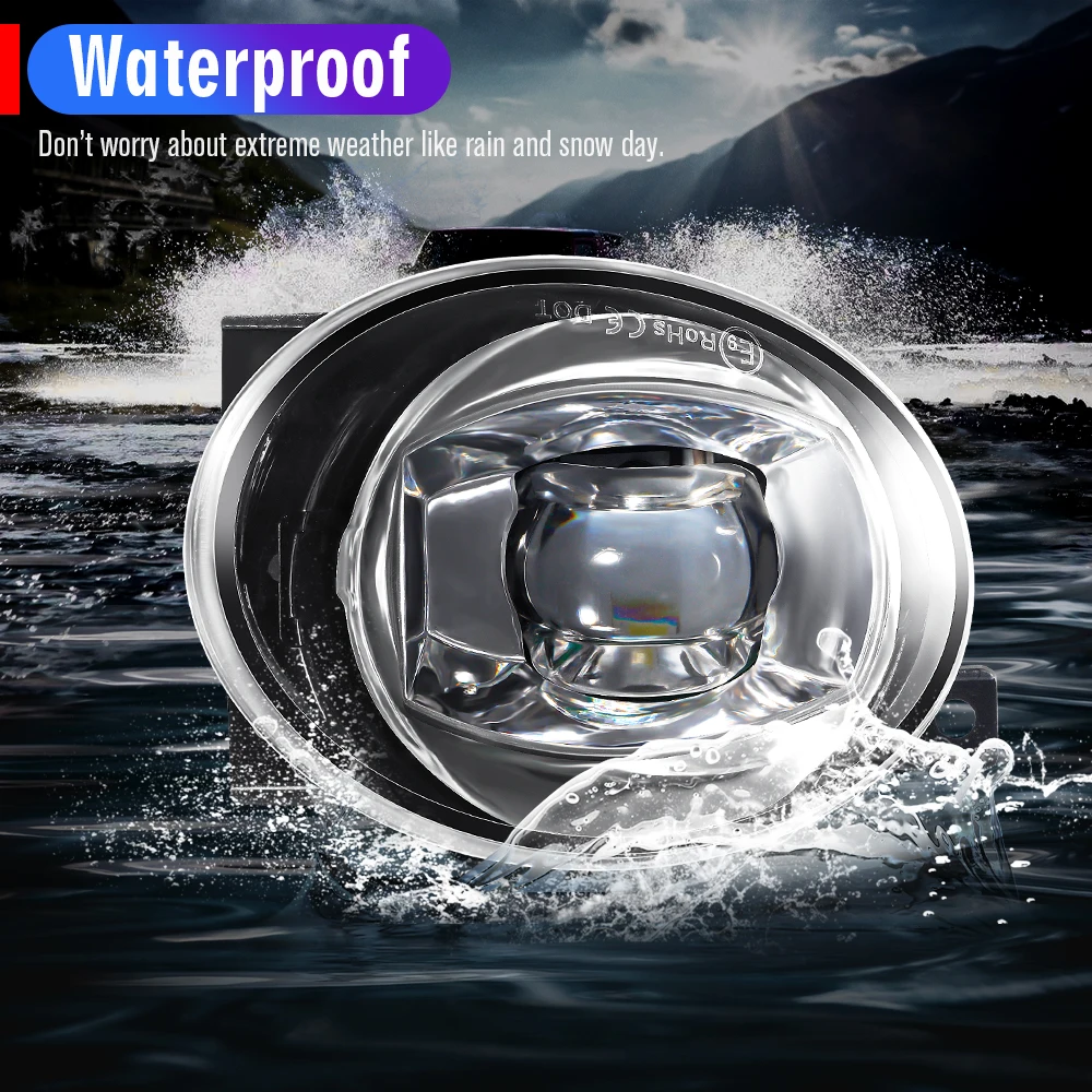 2 X Canbus Fog Light Assembly For Volkswagen VW Tiguan (5N_) 2012-2016 30W 6000LM Car LED Lens Fog Daytime Running Lamp 9006 12V