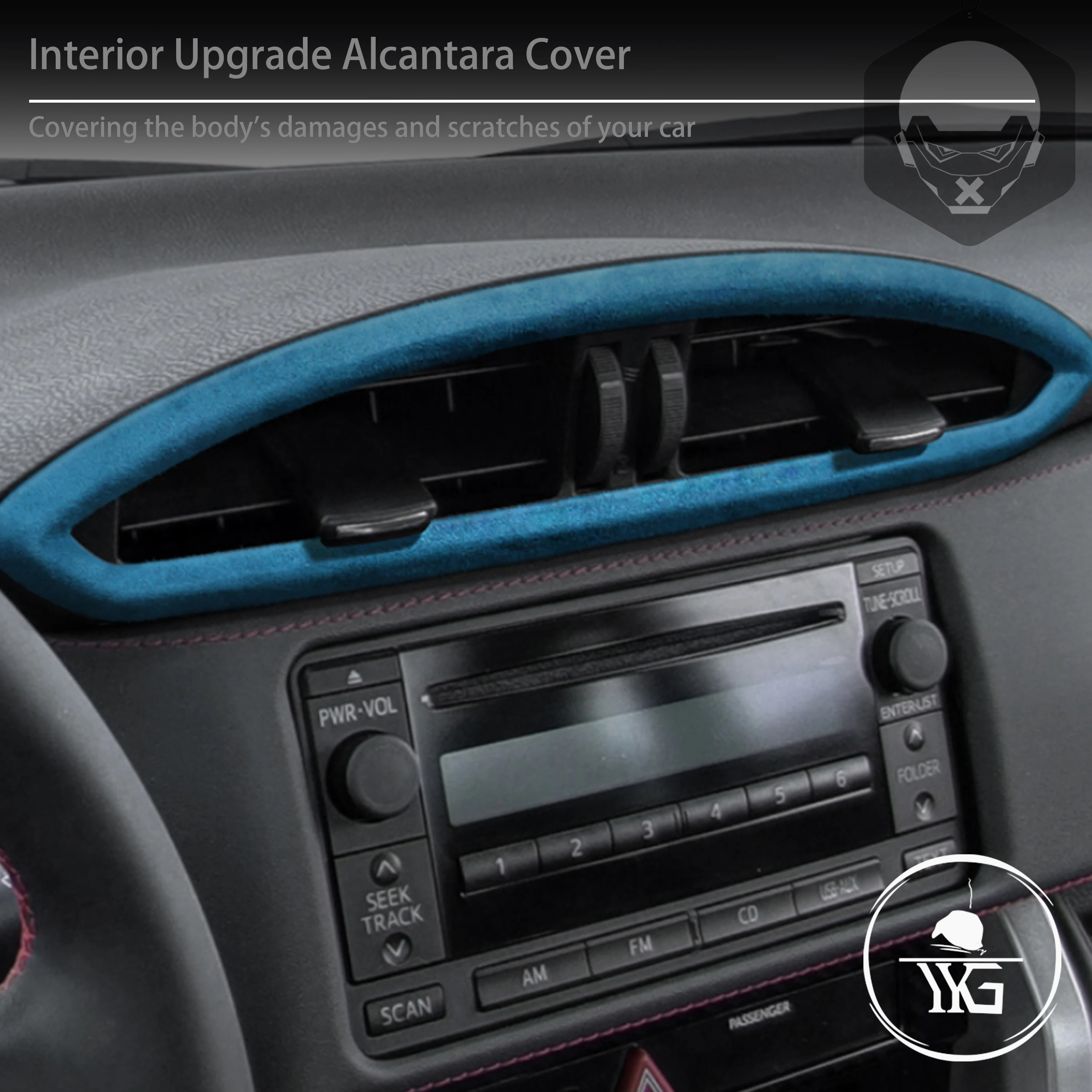 Alcantara capa para subaru brz e toyota 86, gt86 e gt86, acessórios para ventilador e ar condicionado central