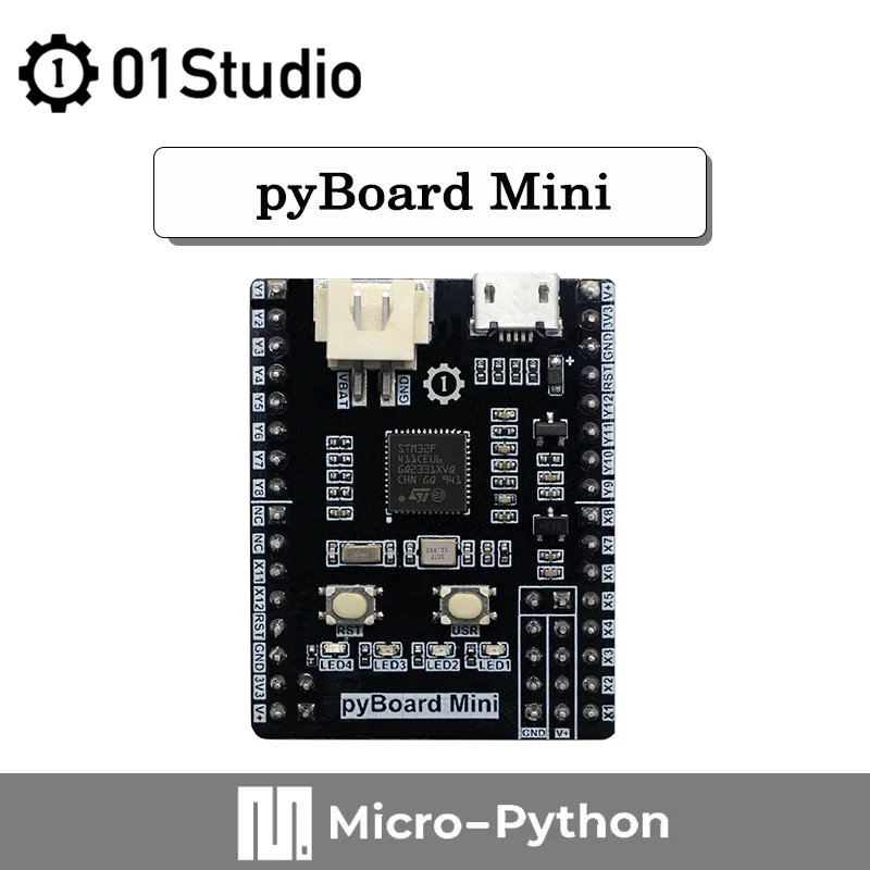 01 ستوديو pyBoard Mini STM32F411CEU6 Micropython STM32 تطوير مجلس التجريبي جزءا لا يتجزأ من البرمجة