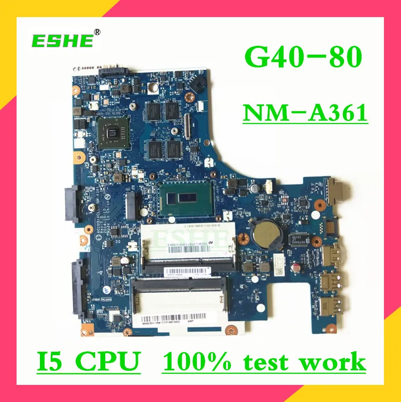 NM-A271 NM-A361 For Lenovo G40-70 G40-80 Laptop Motherboard With 2975U 3558U I3 I5 I7 4th Gen CPU 2G GPU DDR3 100% test work OK