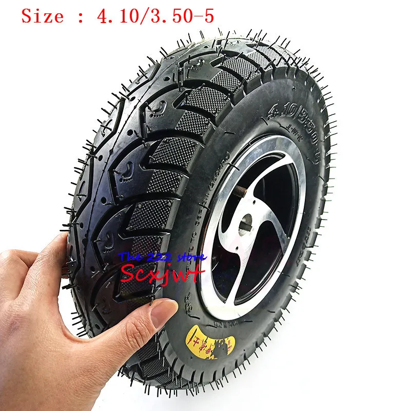 New 12 inch Electric Scooter wheel tire 4.10/3.50-5 inner outer tyre with 5  alloy keyway rim for MiNi Moto ATV Quad Go Kart