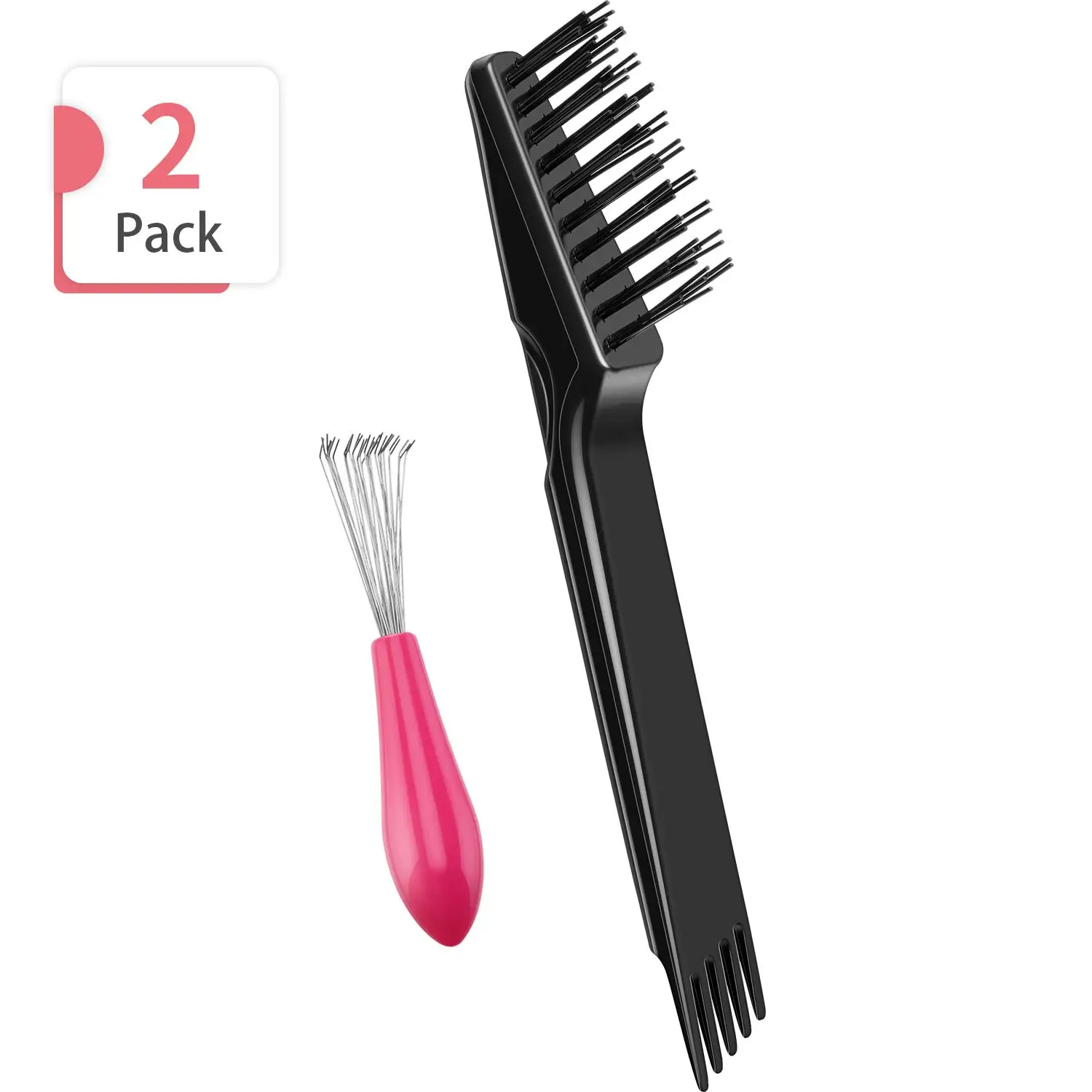 Peigne nettoyeur de brosse à cheveux, mini nettoyeur de brosse à cheveux, dissolvant pour remodeler la poussière de cheveux, usage domestique et en salon, 2 paquets