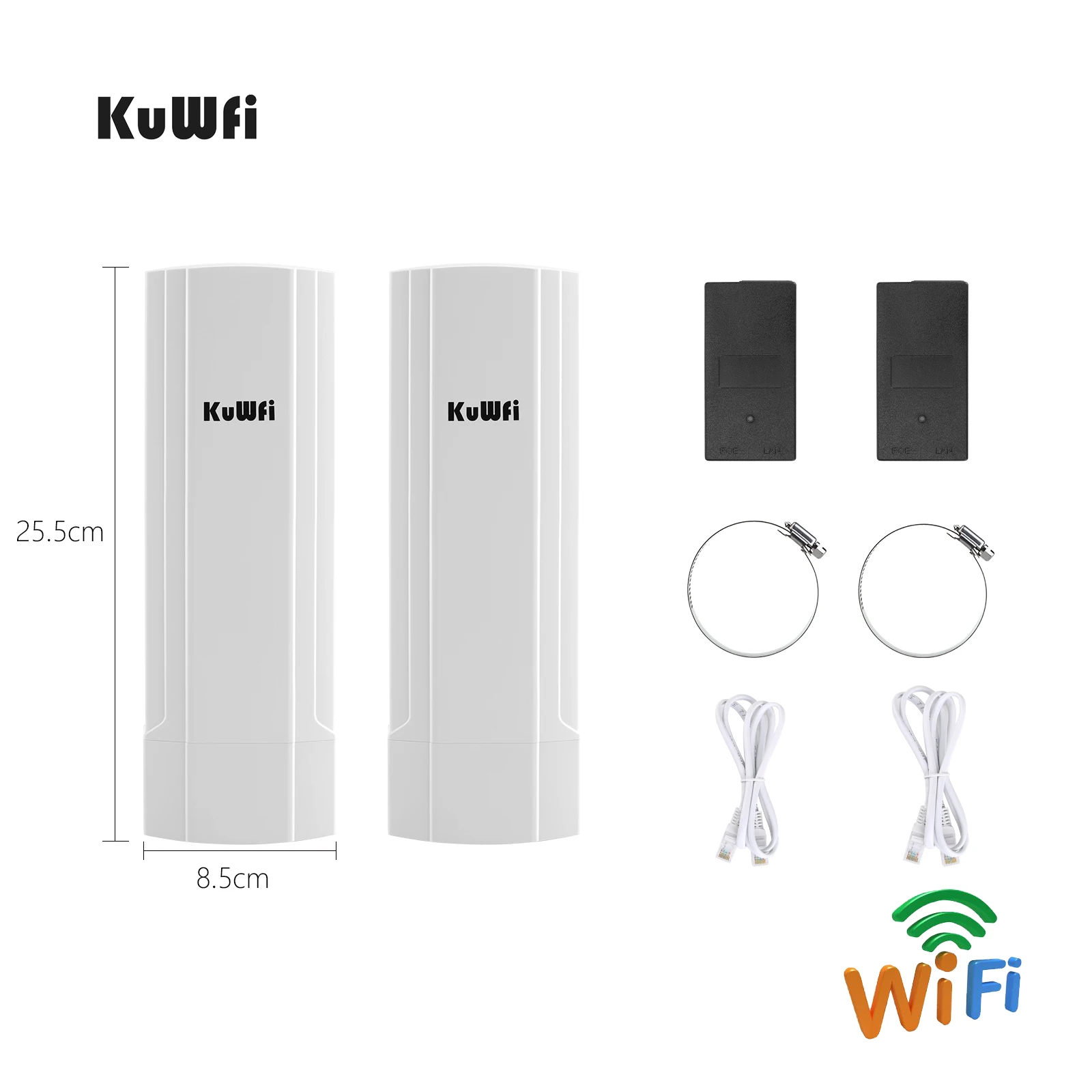 Imagem -06 - Kuwfi-roteador Externo sem Fio Gigabit Repetidor Wifi Ponte Ponto a Ponto 35km Extensor Antena 14dbi 48v Poe 5.8g Wave2