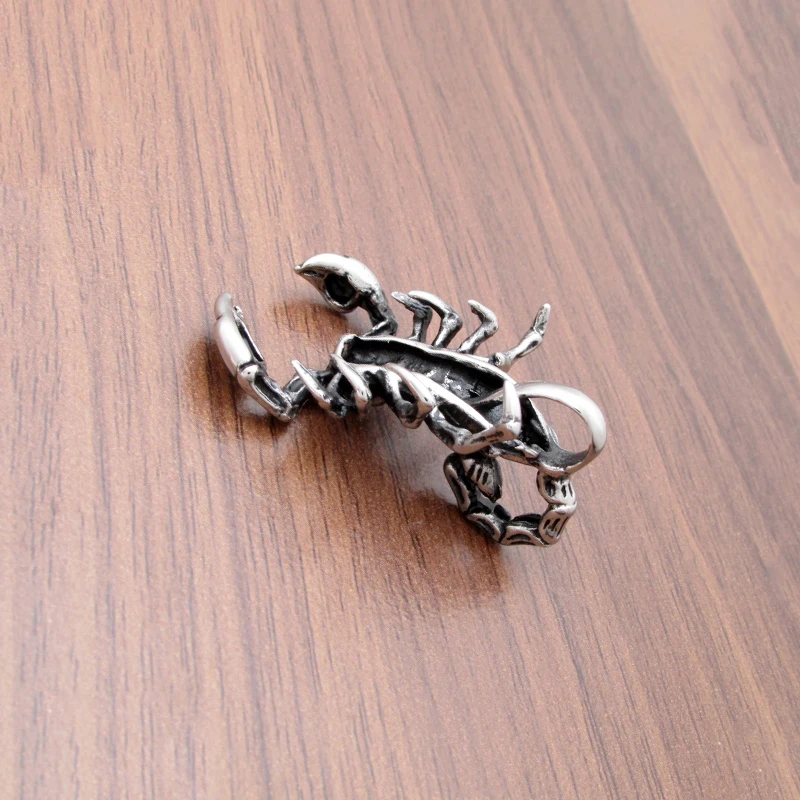 Punk 316L Stainless Steel Silver Color Black Scorpion Pendant Jewelry For Animal Gift