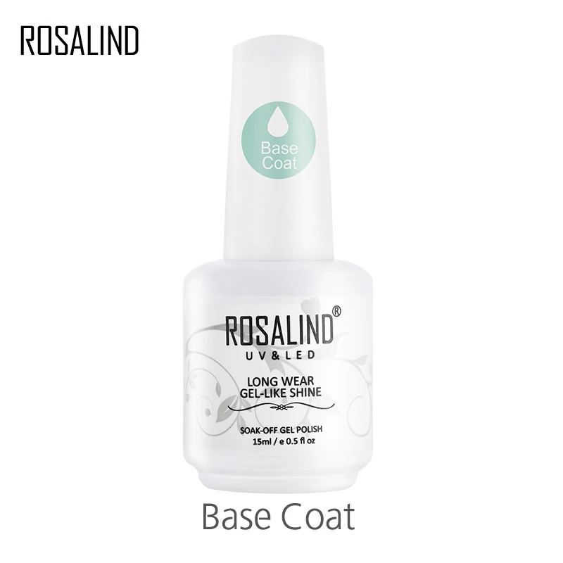 Rosalind 15ML bazy i żel Top Coat lakier do paznokci półtrwałe hybrydowy podkład do Manicure Nail Art fundacji lakier do paznokci