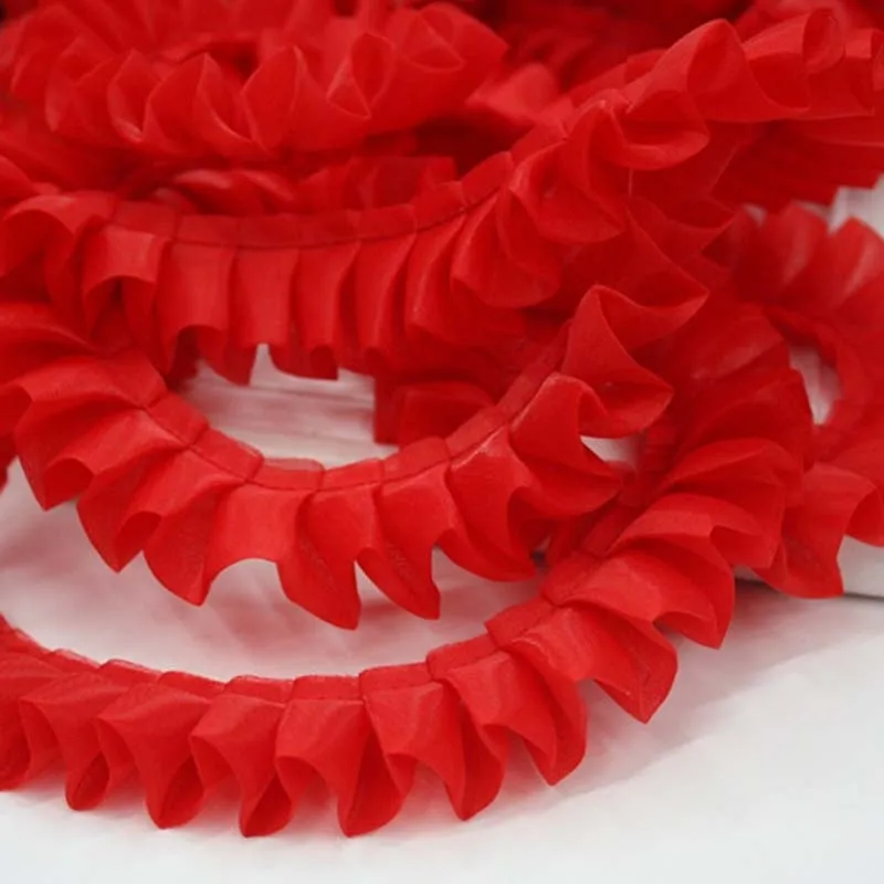 

41Yds Purple Red Pink Ruffled Tulle Trim Pleated Mesh Lace Trimming Tutu Dress Fabric DIY Doll Clothing Accessories